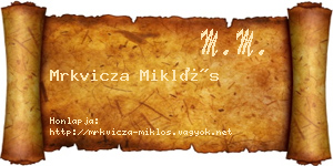 Mrkvicza Miklós névjegykártya