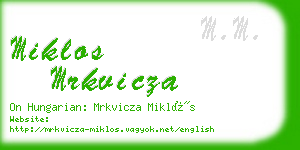 miklos mrkvicza business card